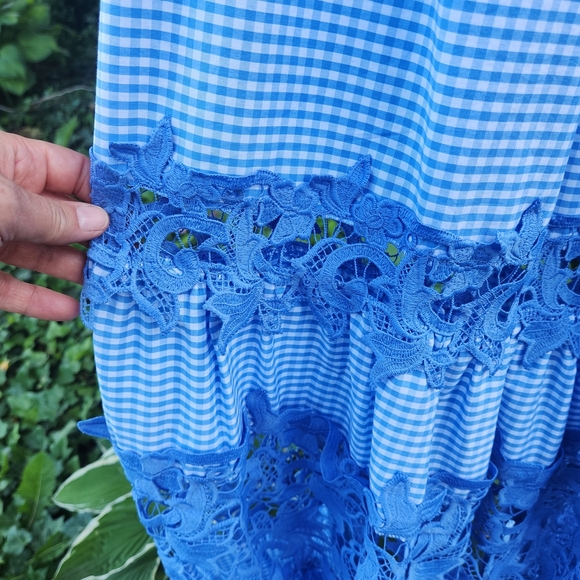 VENUS Blue Smocked Off-Shoulder Maxi Dress - Picture 5 of 6